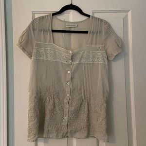 Love and Liberty sheer green blouse